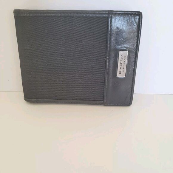Burberry Vintage Mens Designer Card Bill Wallet 3in1 Black Check Bifold Medium - Picture 1 of 15